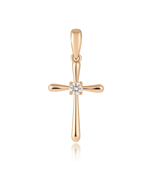 Gold pendant with diamonds "Cross"