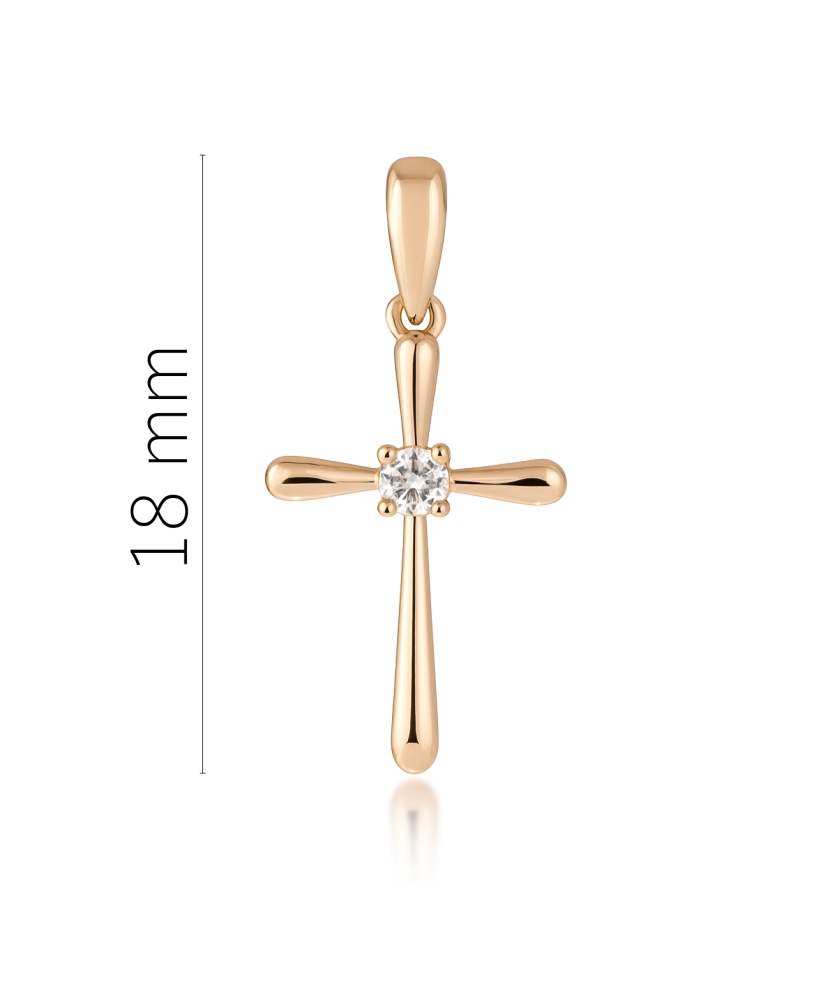 Gold pendant with diamonds "Cross"