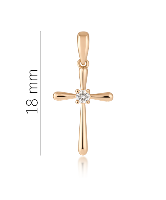 Gold pendant with diamonds "Cross"