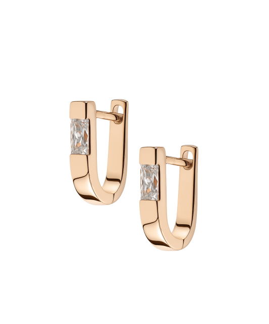 Gold earrings with zircons