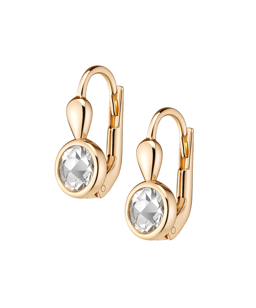 Gold earrings with zircons