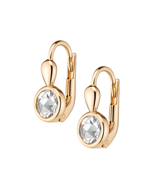 Gold earrings with zircons