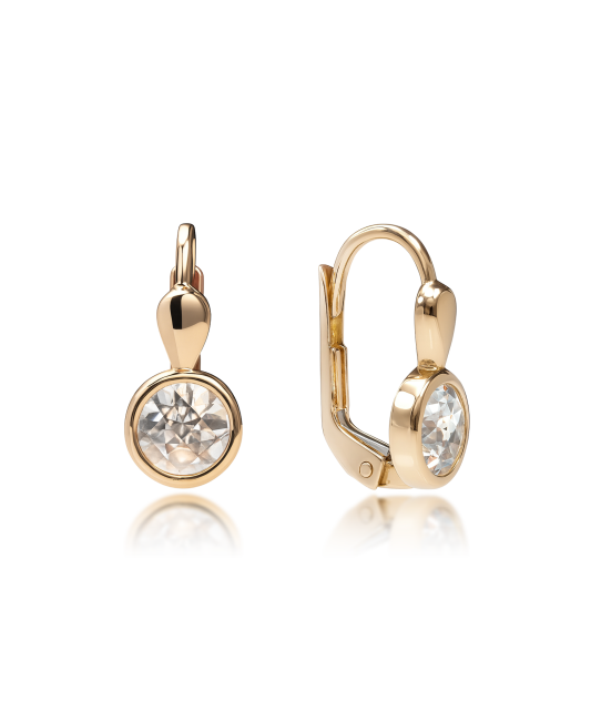 Gold earrings with zircons