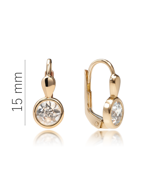 Gold earrings with zircons