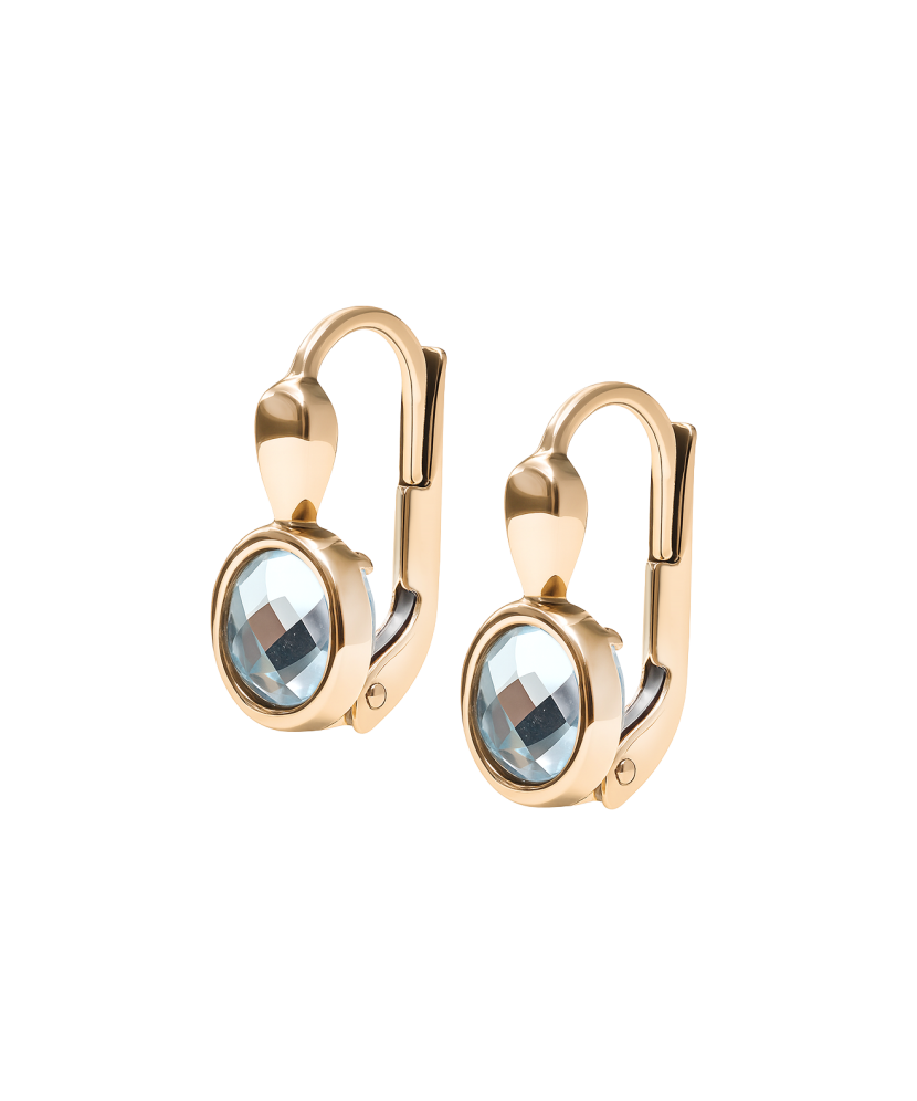 Gold earrings with topazes
