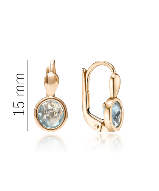 Gold earrings with topazes