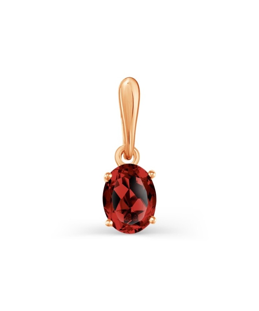 Gold pendant with garnet