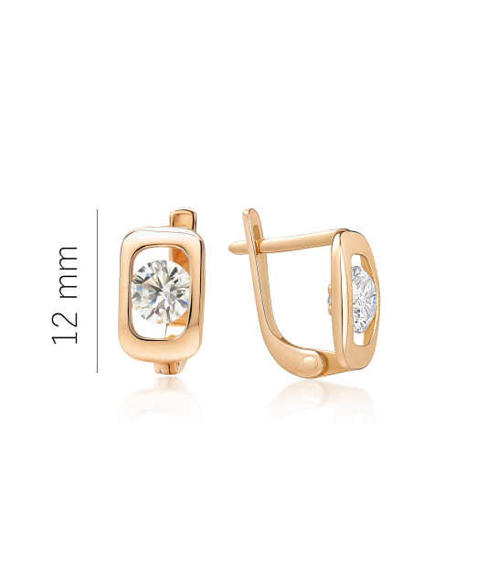 Gold earrings with zircons