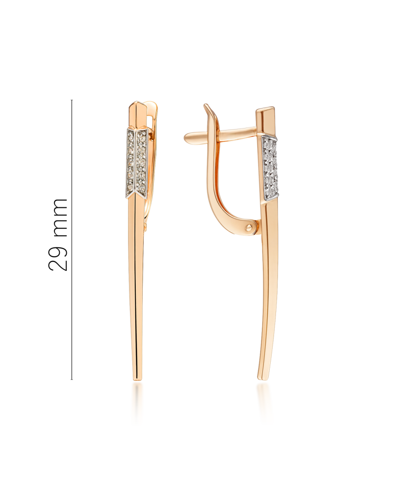 Gold earrings with zircons