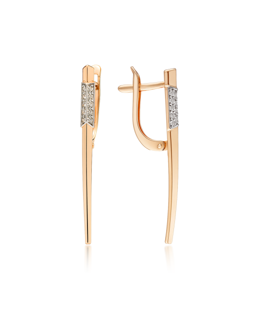 Gold earrings with zircons