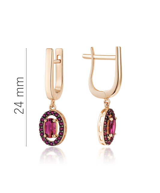 Gold earrings with zircons