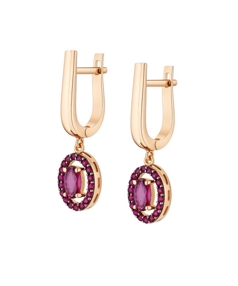 Gold earrings with zircons