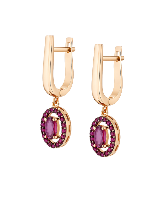 Gold earrings with zircons