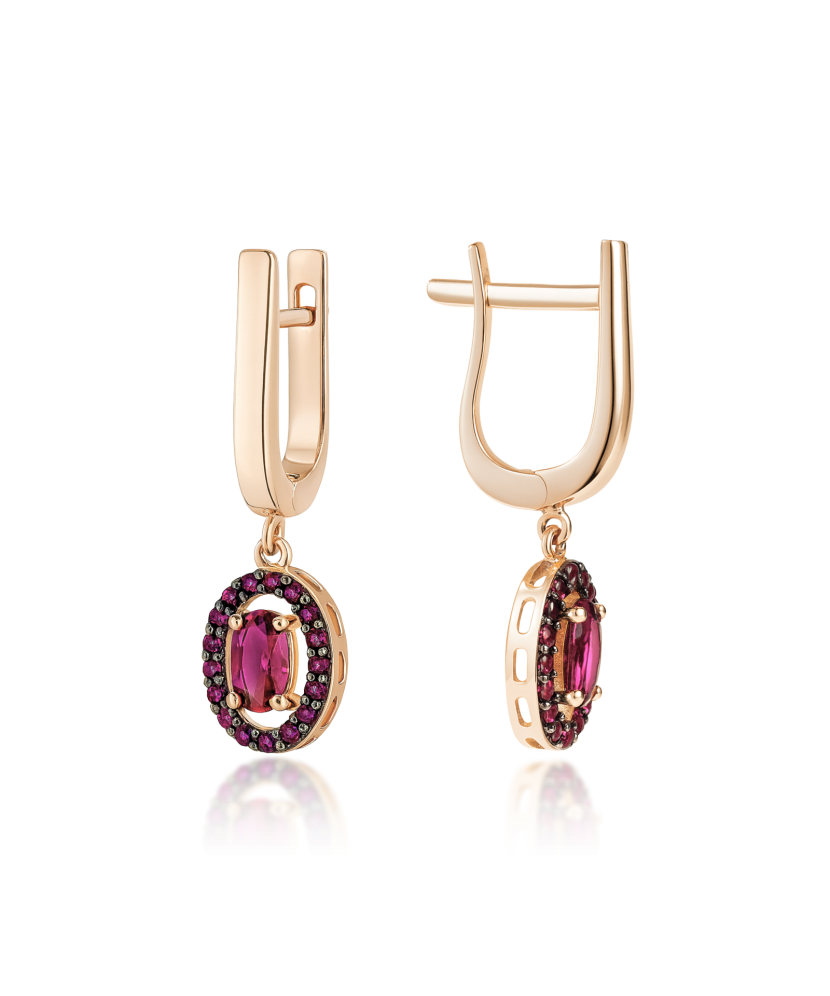 Gold earrings with zircons