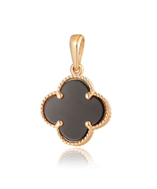 Gold pendant with onyx
