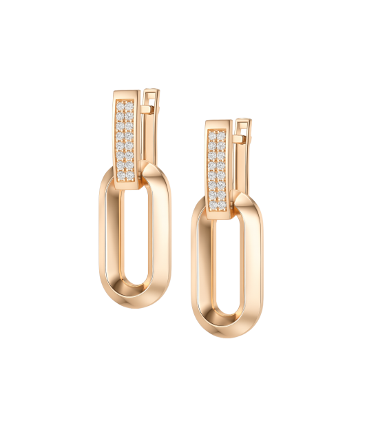 Gold earrings with zircons