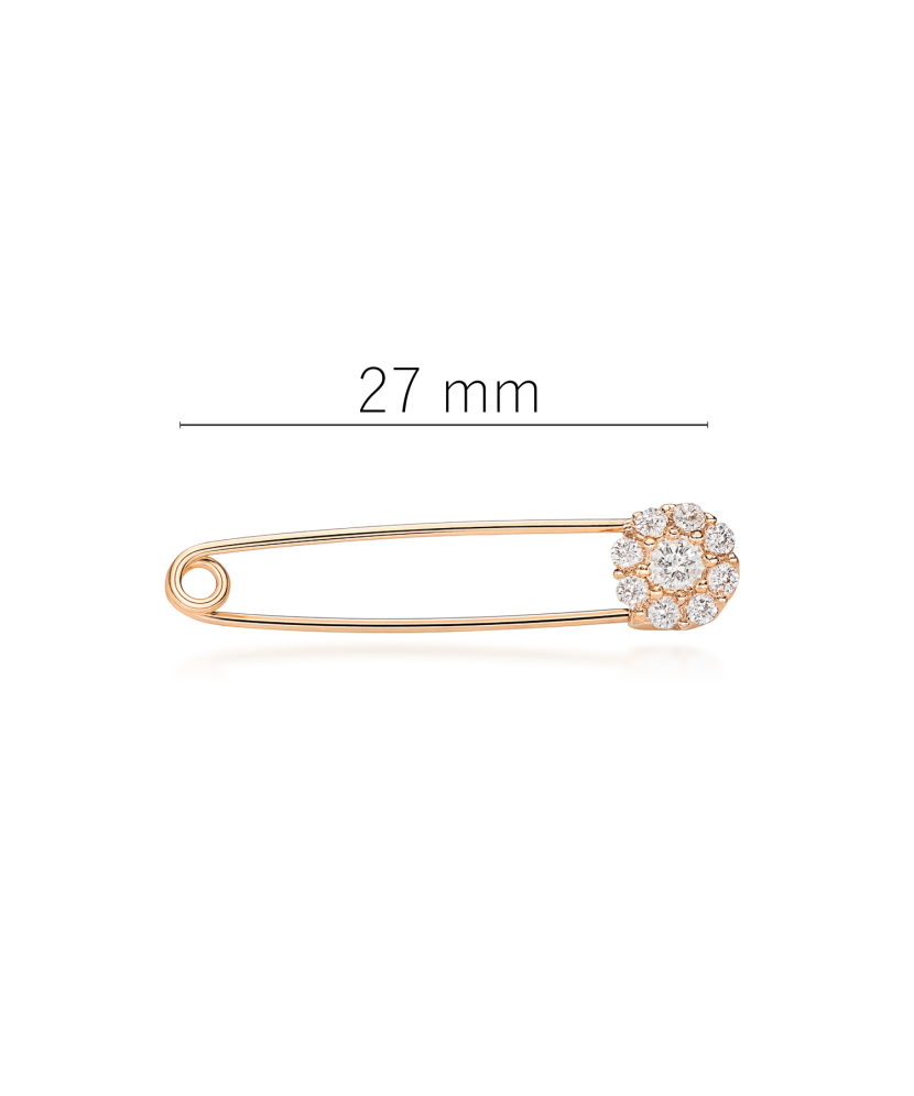 Gold brooch with zircons "Horseshoe"