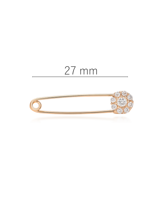 Gold brooch with zircons "Horseshoe"