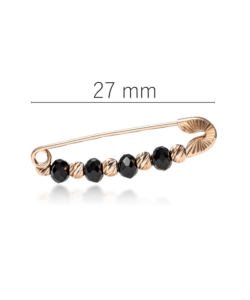 Gold brooch with onyx