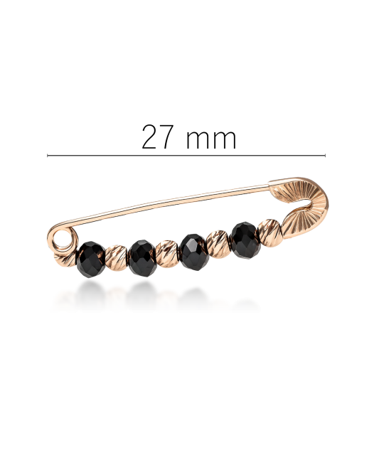 Gold brooch with onyx