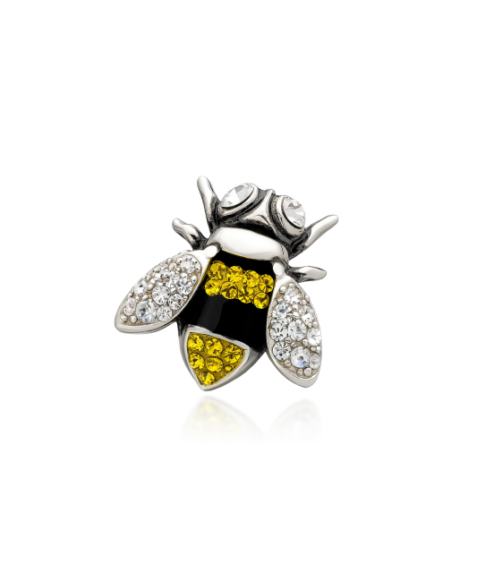 Sterling silver  brooch with zircons "bee"