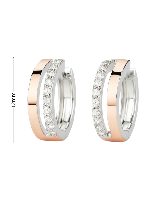 Sterling silver earrings gold plated with zircons