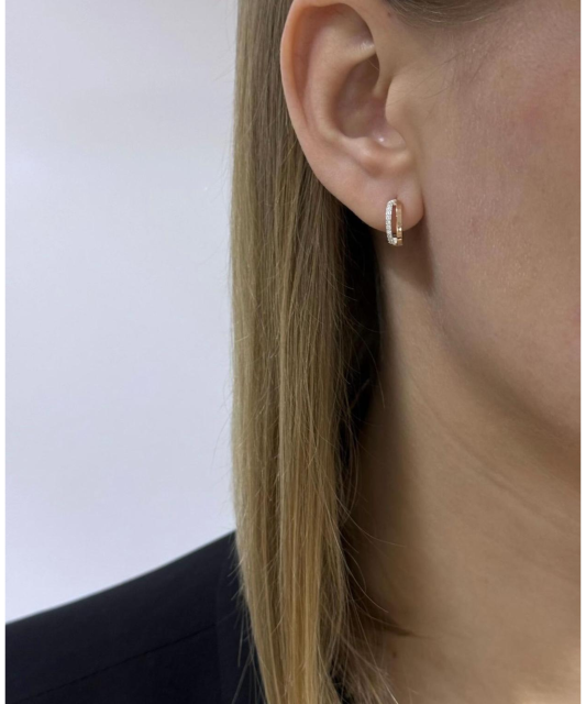 Sterling silver earrings gold plated with zircons