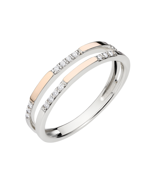 Sterling silver ring gold plated with zircons