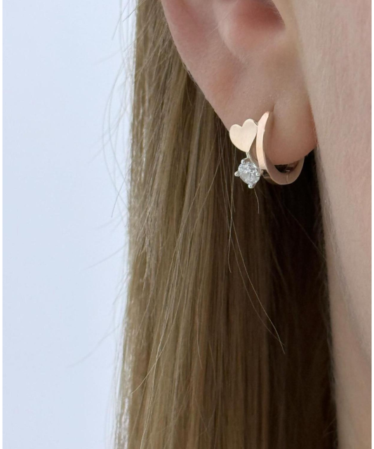 Sterling silver earrings gold plated with zircons