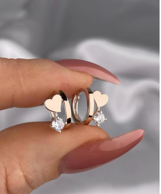 Sterling silver earrings gold plated with zircons