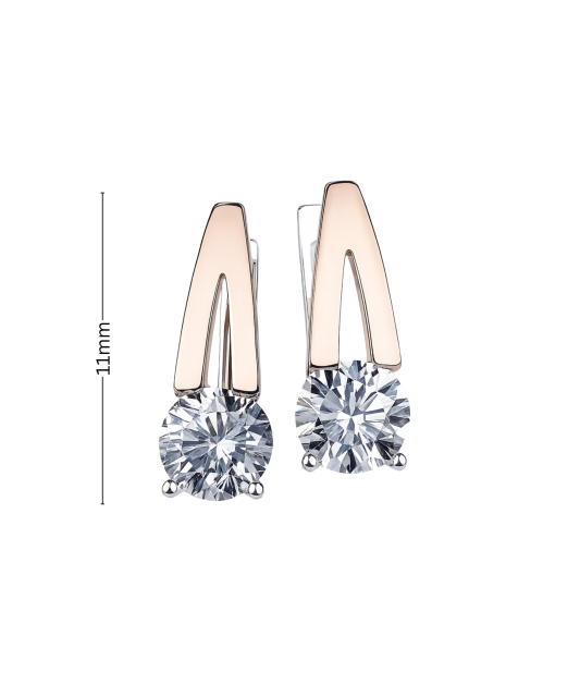 Sterling silver earrings gold plated with zircons