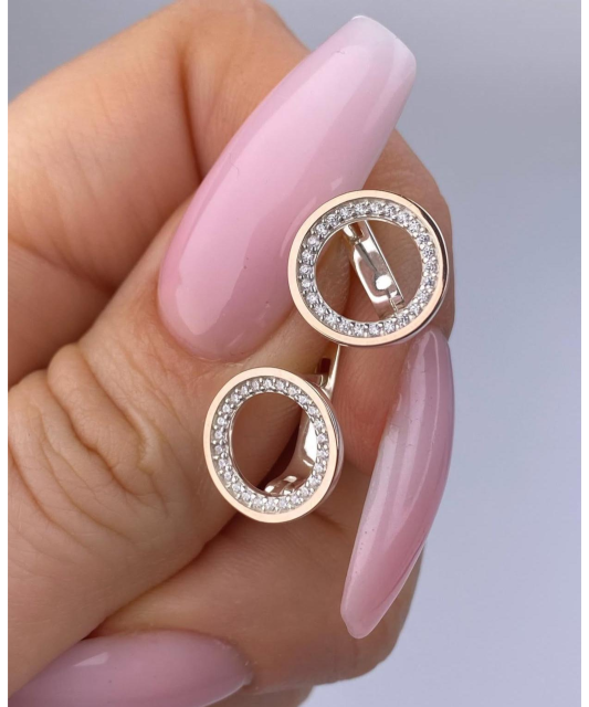 Sterling silver earrings gold plated with zircons