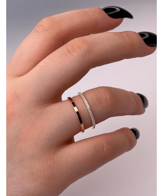 Sterling silver ring gold plated with zircons