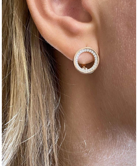 Sterling silver earrings gold plated with zircons