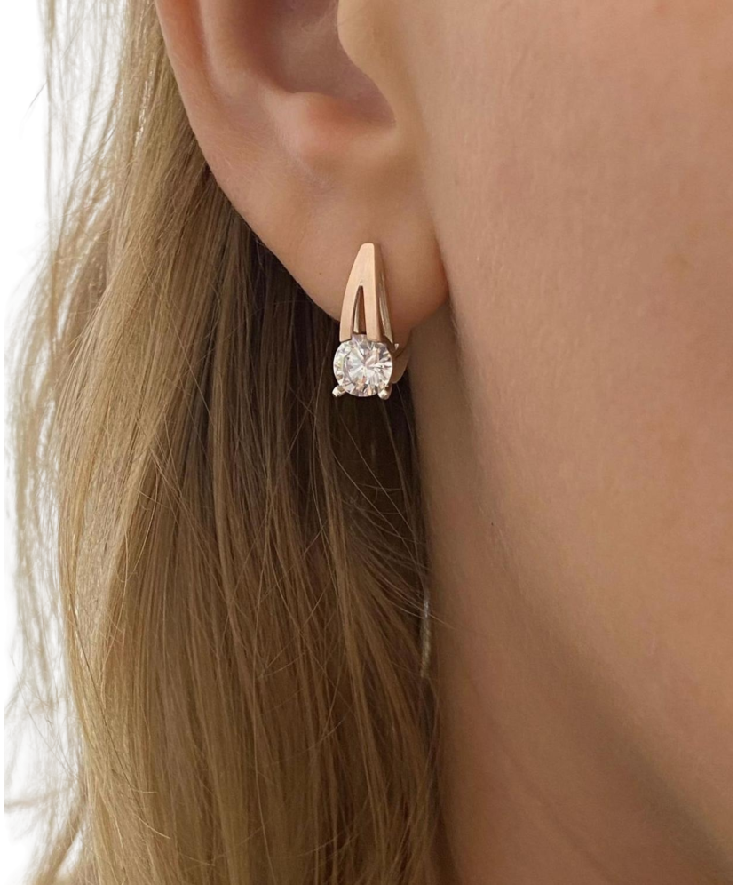 Sterling silver earrings gold plated with zircons