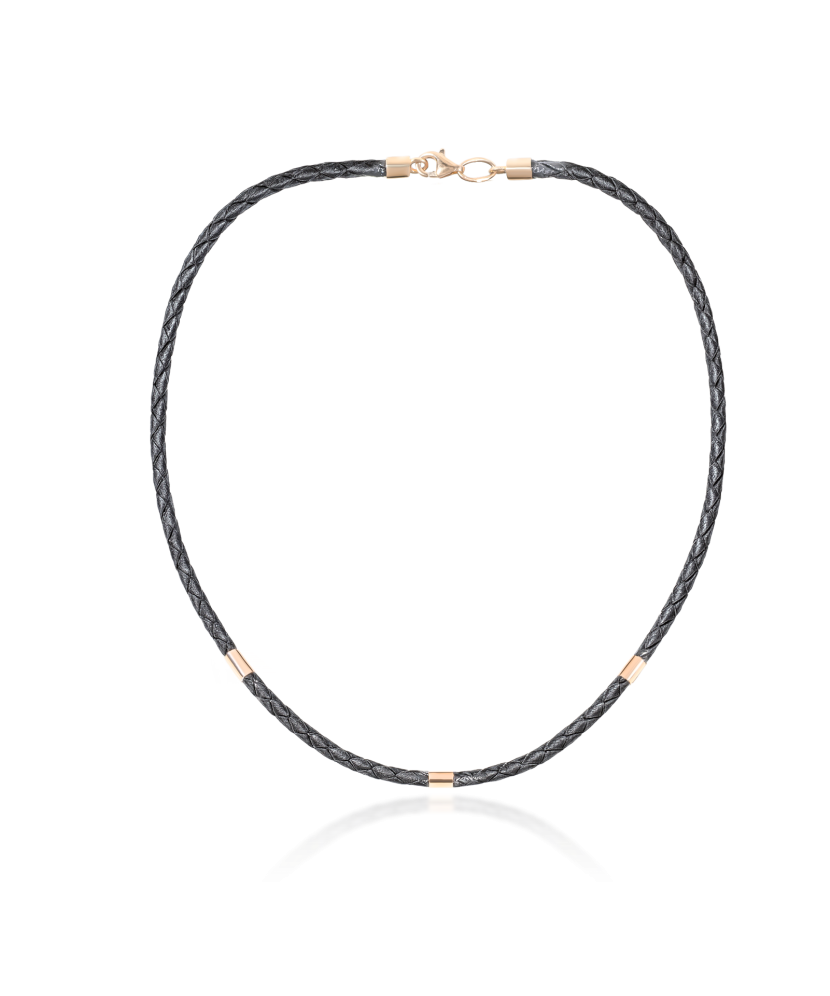 Leather bracelet with gold