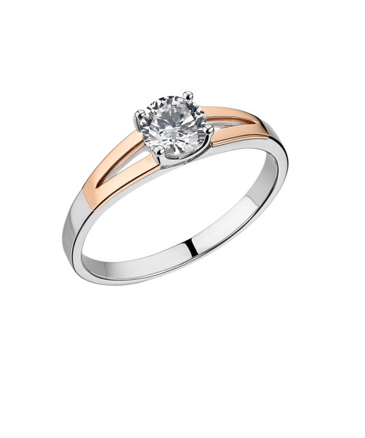 Sterling silver ring gold plated with zircons