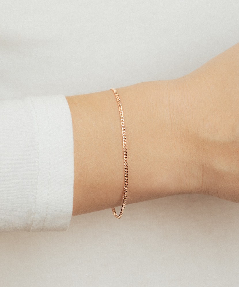 Gold bracelet "Curb" 1.6mm