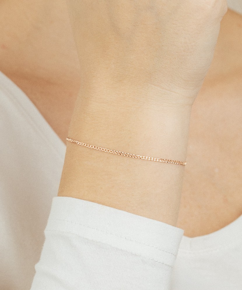 Gold bracelet "Curb" 1.6mm