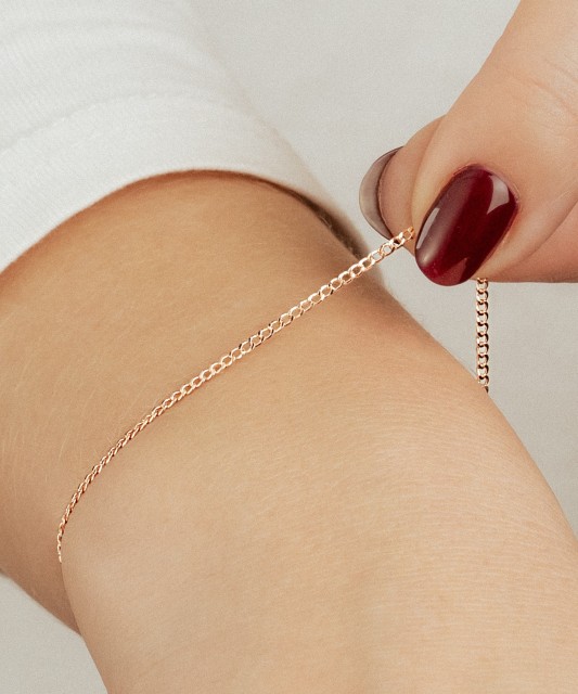 Gold bracelet "Curb" 1.6mm