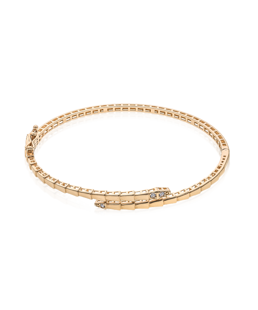 Gold bracelet with zircons