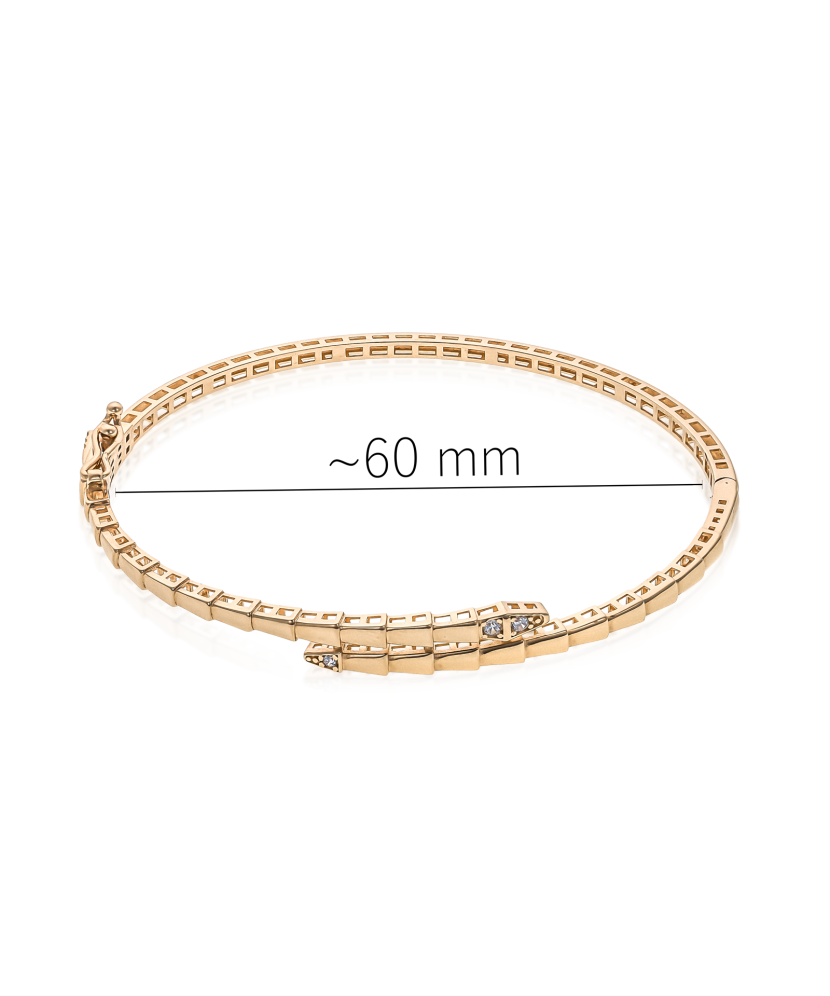 Gold bracelet with zircons