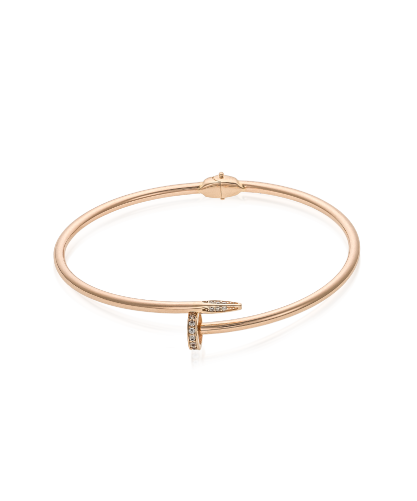 Gold bracelet with zircons