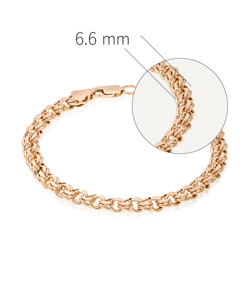 Gold bracelet "Bismark" 6.6mm