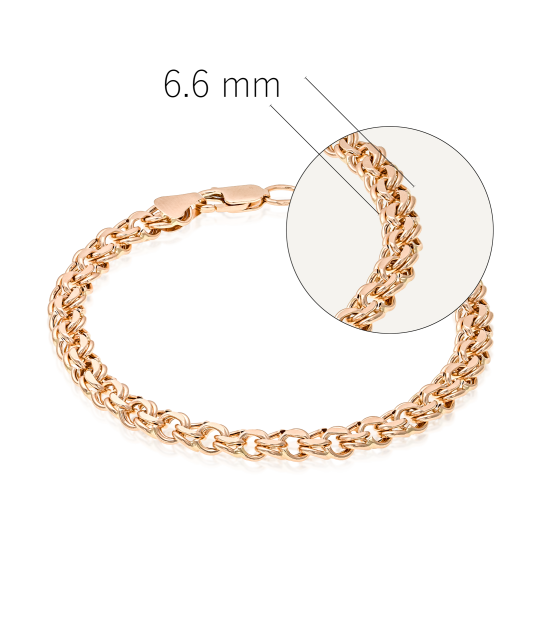 Gold bracelet "Bismark" 6.6mm