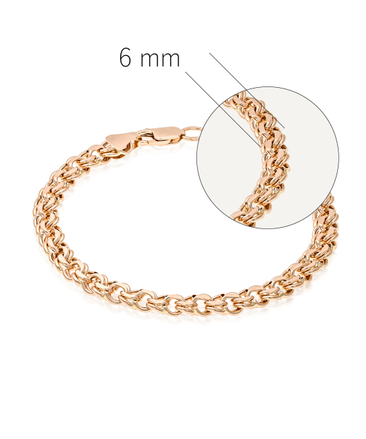 Gold bracelet "Bismark" 6mm