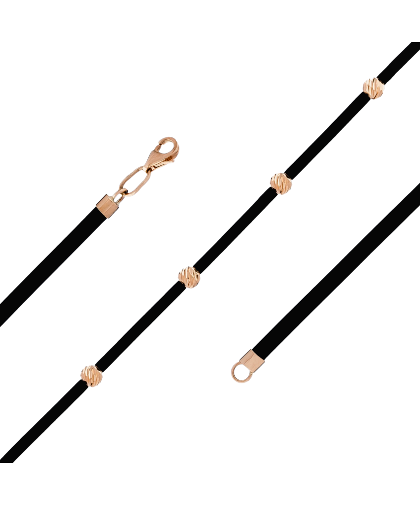 Rubber chain with gold