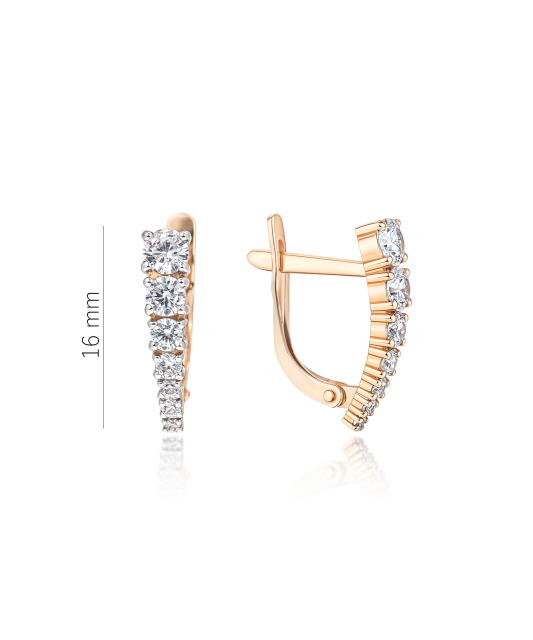 Auksiniai auskarai su kristalais  - Goldinga