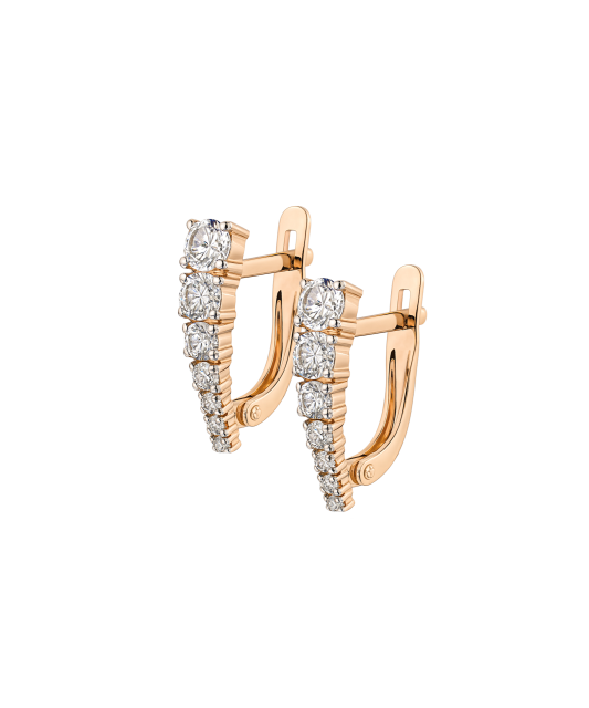 Gold earrings with crystals