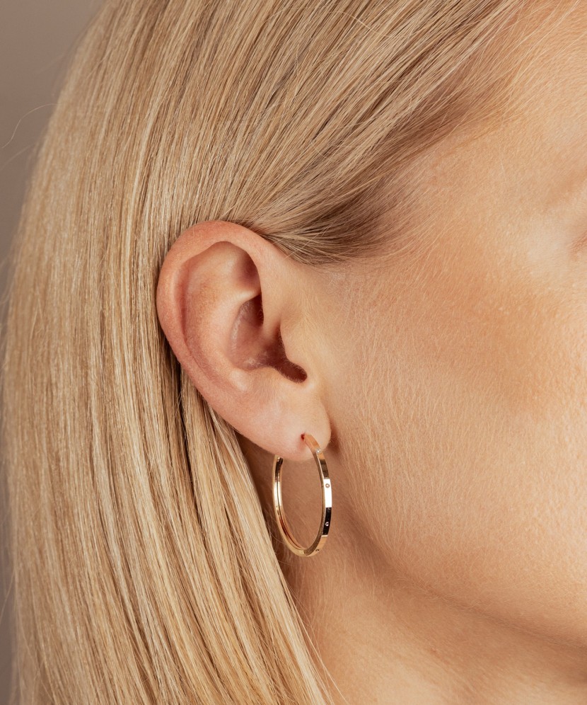 Gold hoop earrings 30mm